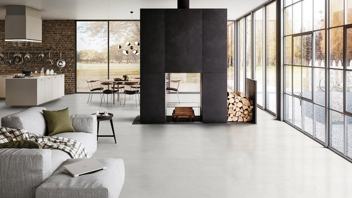Galaxy White Matt 300x600mm Porcelain Tile | Modern Concrete Look Design