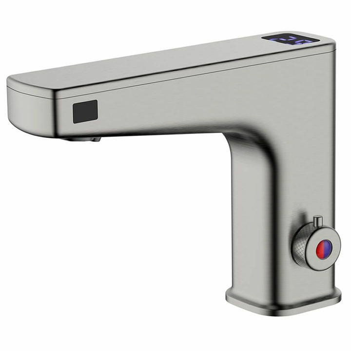 Galaxy Sensor Basin Mixer With Soap Dispenser Brushed Nickel