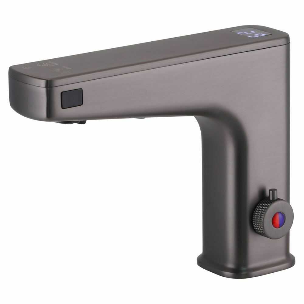 Galaxy Sensor Basin Mixer With Soap Dispenser Gun Metal