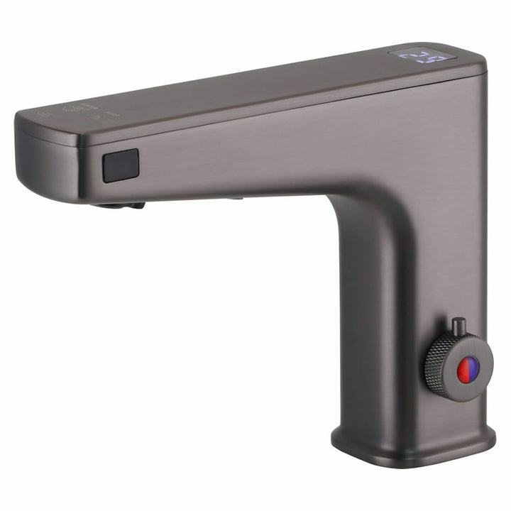 Galaxy Sensor Basin Mixer With Soap Dispenser Gun Metal