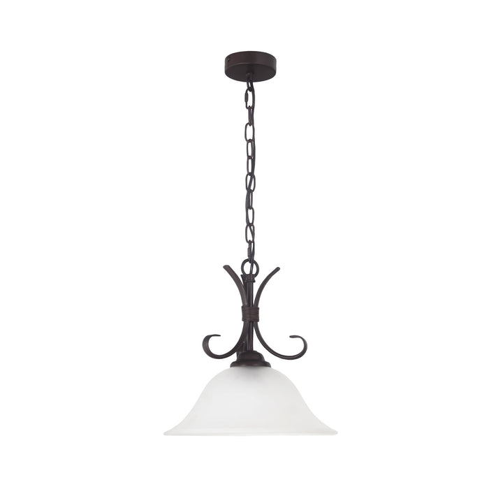 Gaston II Single Pendant – Bronze with Frosted Glass Shade