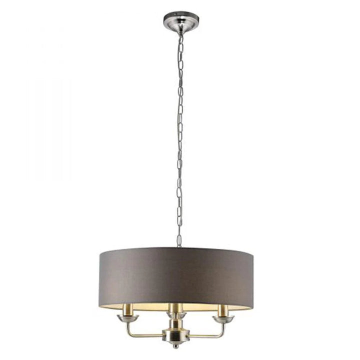 Gianna Elegant Metal Chandelier Light in Satin Nickel/Grey