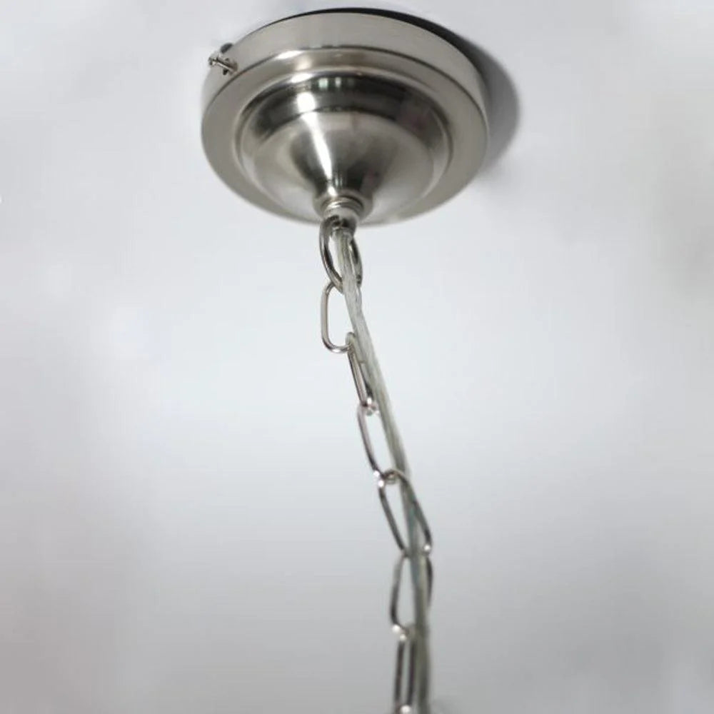 Gianna Elegant Metal Chandelier Light in Satin Nickel/Grey