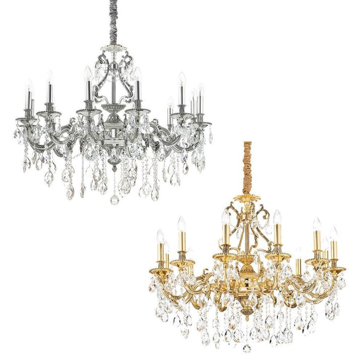 Gioconda Chandelier 12Lt in Silver and Gold