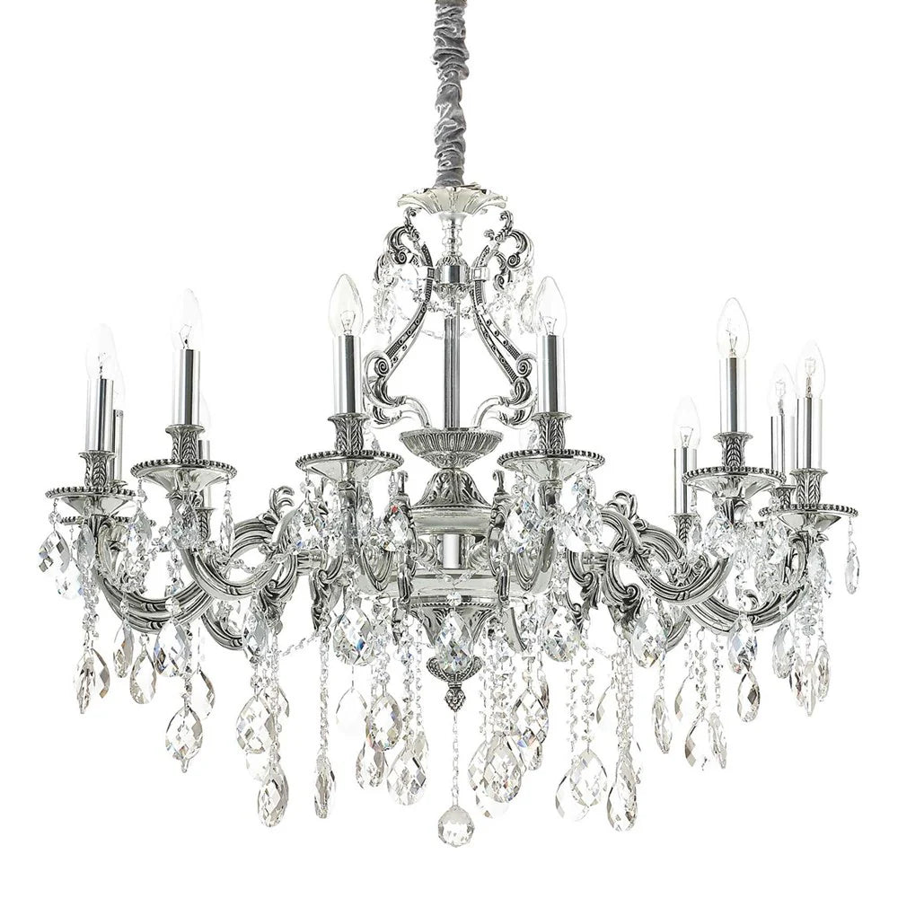 Gioconda Chandelier 12Lt in Silver and Gold