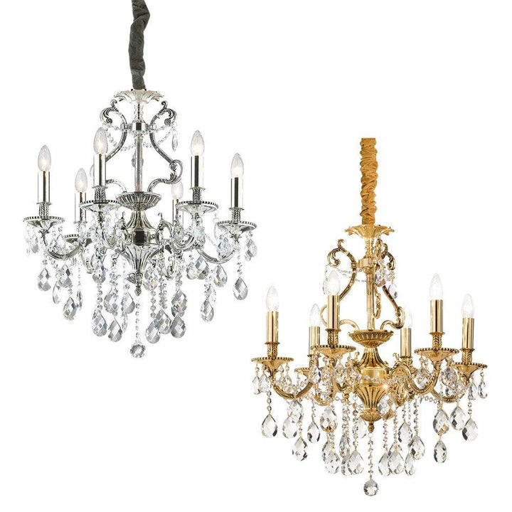 Gioconda Chandelier 6Lt in Silver and Gold