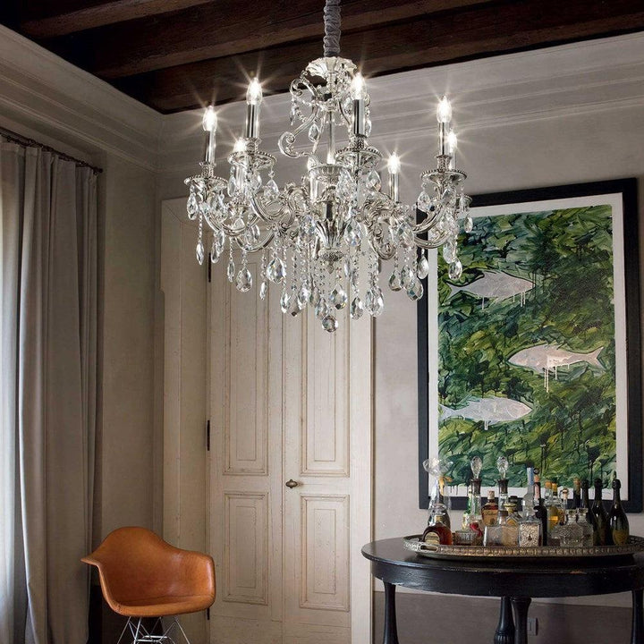 Gioconda Chandelier 8Lt in Silver and Gold