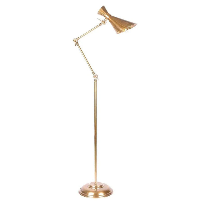 Grasshopper Floor Lamp in Antique Brass and Antique Silver