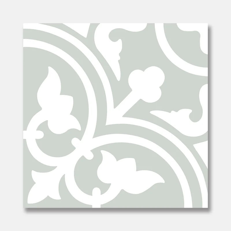 HERITAGE ASTER GREEN ENCAUSTIC 200x200 MATT porcelain tile – Pilbara Bathroom Warehouse Perth and regional Western Australia
