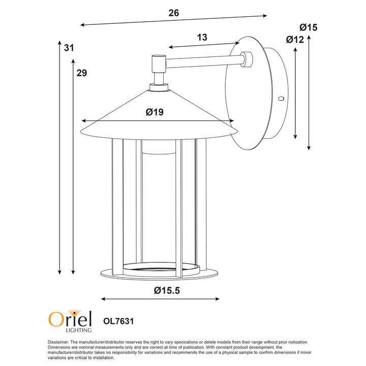 HOLFORD BLACK Outdoor Wall Light