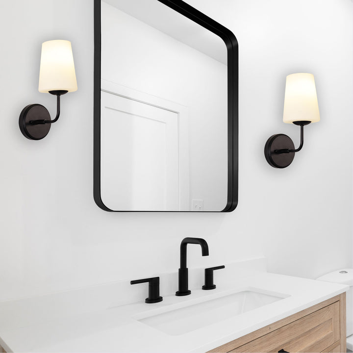 HOPLEY BLACK Glass Wall Light