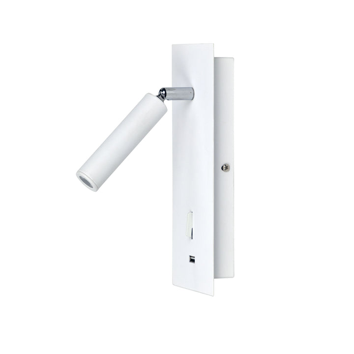 HOTEL 3W LED Spot Light with USB & Switch – White/Black