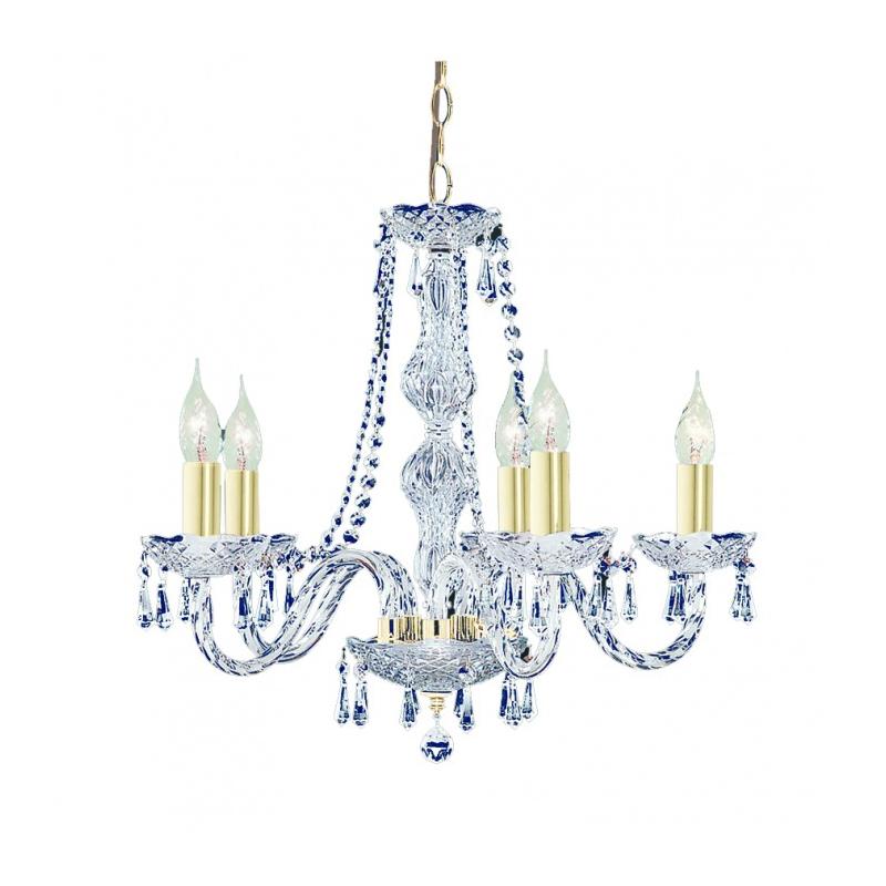 Hale Chandelier 5Lt E14 in Gold & Crystal