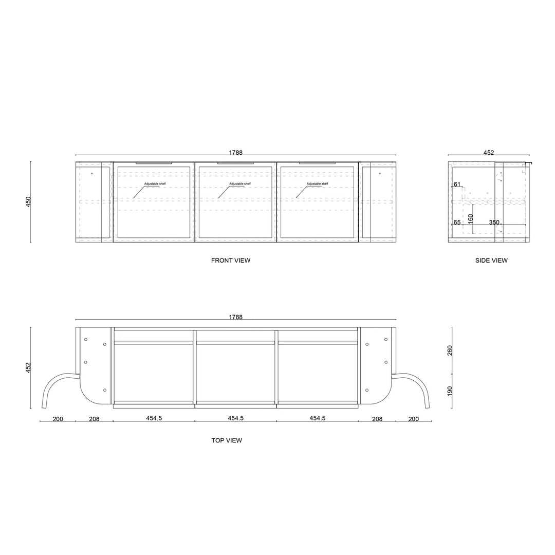 Hampshire 1800mm Satin Black Wall Hung Curve Vanity