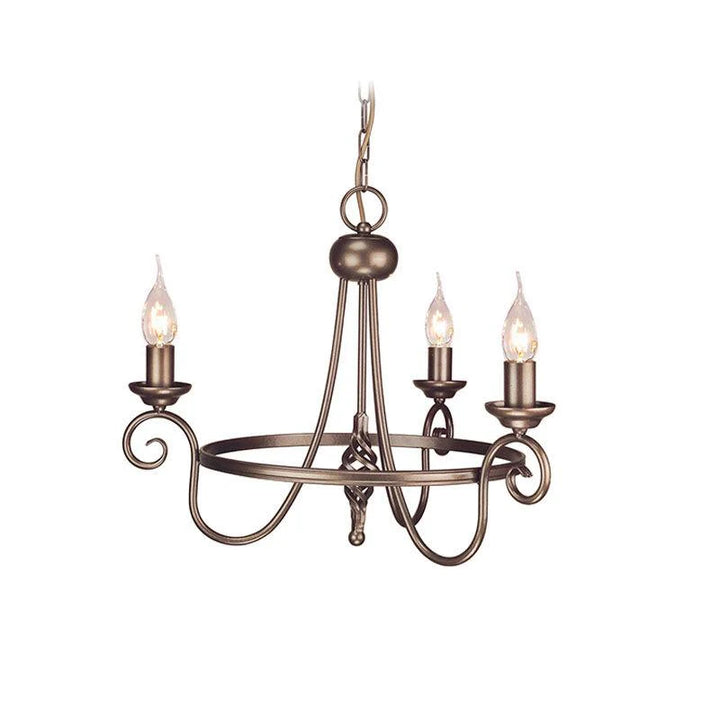 Harlech 3Lt Chandelier E14 in Black and Dark Bronze