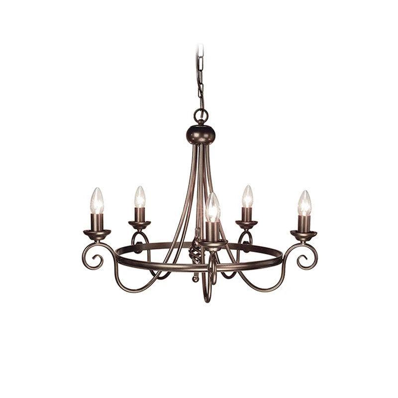 Harlech 3Lt Chandelier E14 in Black and Dark Bronze
