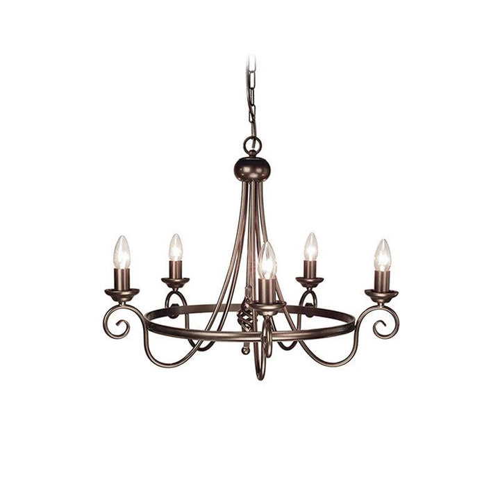 Harlech 3Lt Chandelier E14 in Black and Dark Bronze