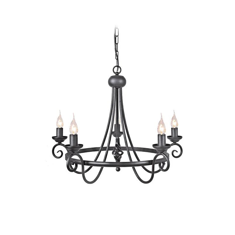 Harlech 3Lt Chandelier E14 in Black and Dark Bronze