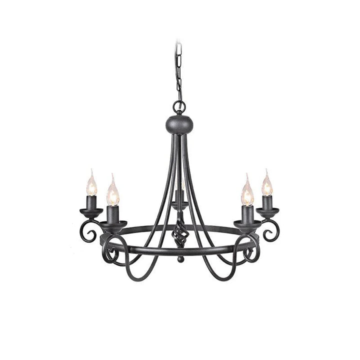 Harlech 3Lt Chandelier E14 in Black and Dark Bronze