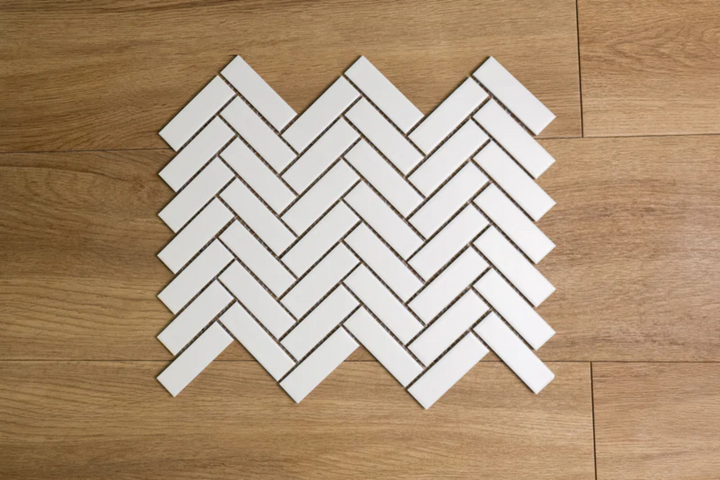 Herringbone White Matt Porcelain Tiles