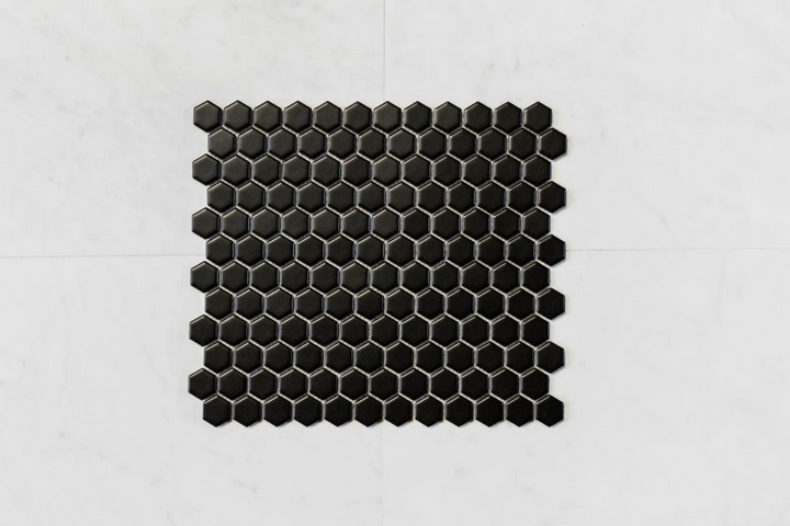 Hexagon Black Matt Porcelain Tiles
