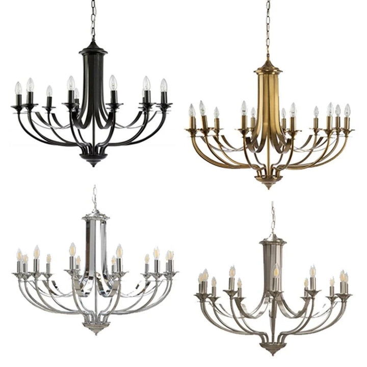 Hoodshire 12Lt Chandelier - Black/Bronze/Chrome/Satin Chrome