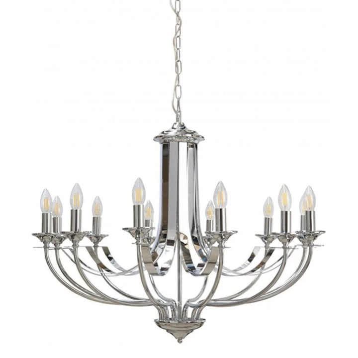 Hoodshire 12Lt Chandelier - Black/Bronze/Chrome/Satin Chrome