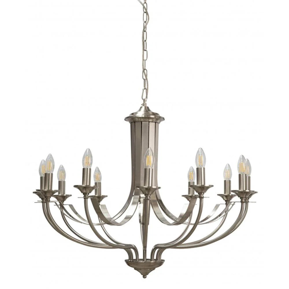 Hoodshire 12Lt Chandelier - Black/Bronze/Chrome/Satin Chrome