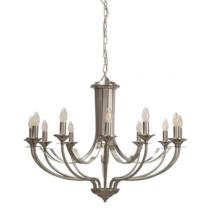 Hoodshire 12Lt Chandelier - Black/Bronze/Chrome/Satin Chrome