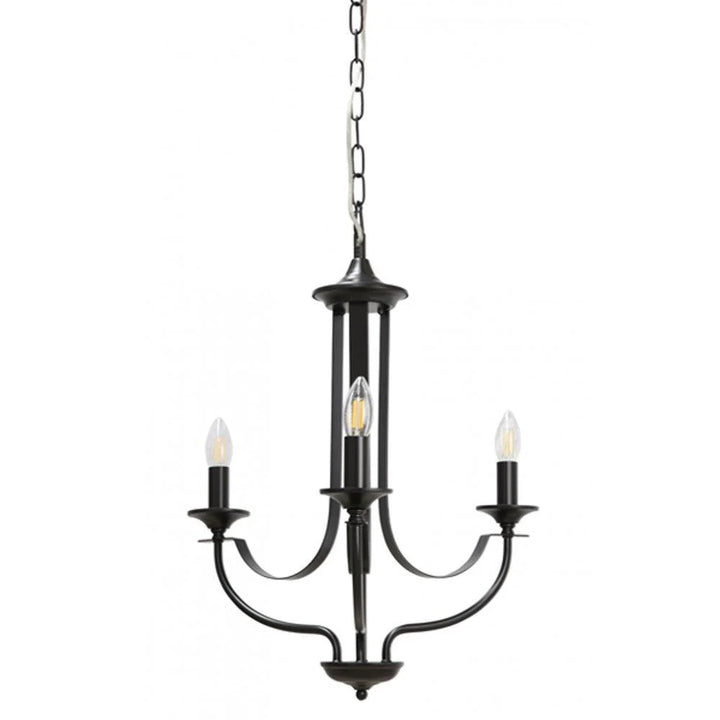 Hoodshire 3Lt Chandelier - Black/Bronze/Chrome/Satin Chrome