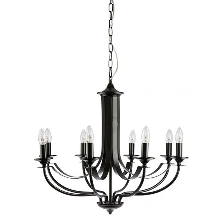 Hoodshire 8Lt Chandelier - Black/Bronze/Chrome/Satin Chrome
