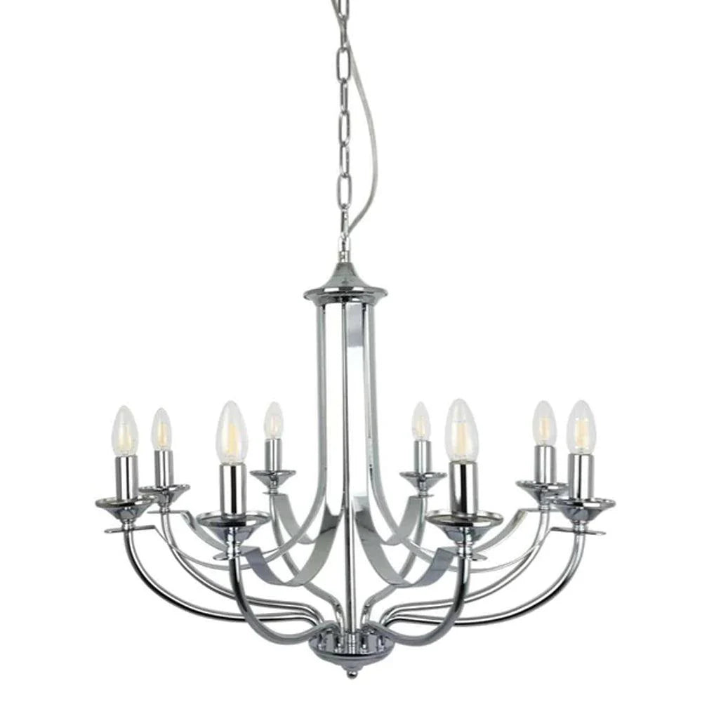 Hoodshire 8Lt Chandelier - Black/Bronze/Chrome/Satin Chrome