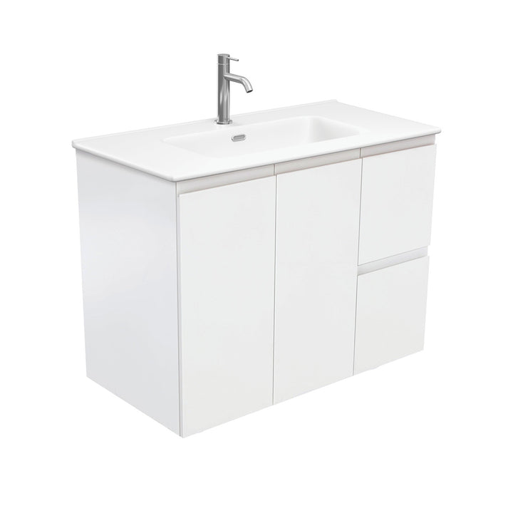 Joli Matte Fingerpull Satin White 900 Wall Hung Vanity