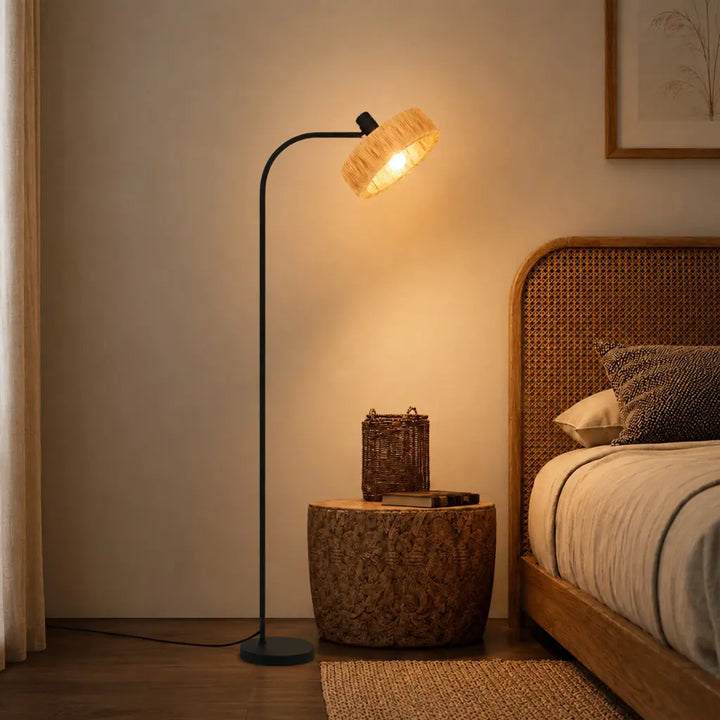 Katrin Floor Lamp in Black / Natural