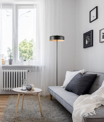 Kello Floor Lamp in Glossy Cream or Matt Black