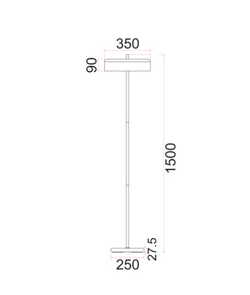 Kello Floor Lamp in Glossy Cream or Matt Black