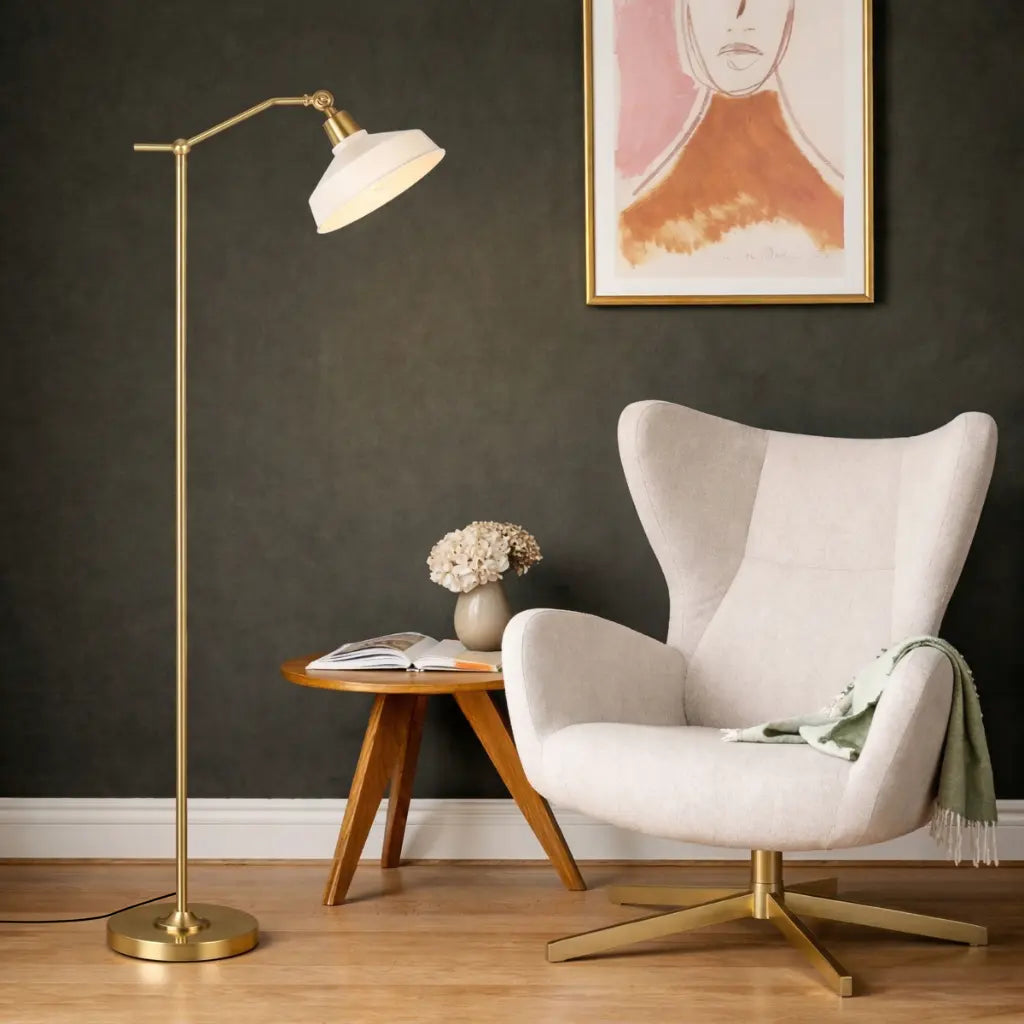 Kylan Floor Lamp in Antique Gold or Black