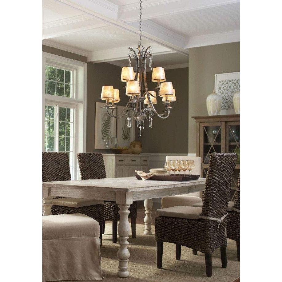 Kendra Chandelier 5Lt E14 in Mottled Silver Elstead Lighting - ELS.QZ-KENDRA5