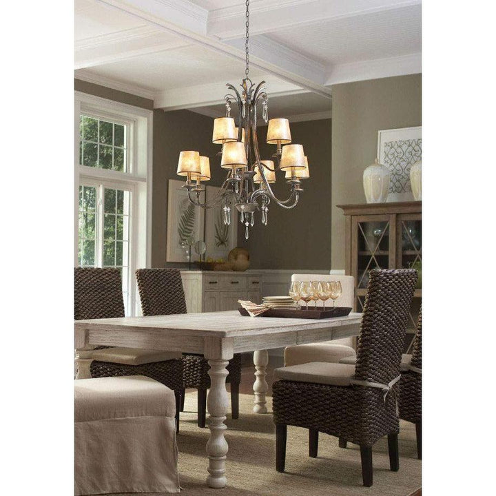 Kendra Chandelier 5Lt E14 in Mottled Silver Elstead Lighting - ELS.QZ-KENDRA5