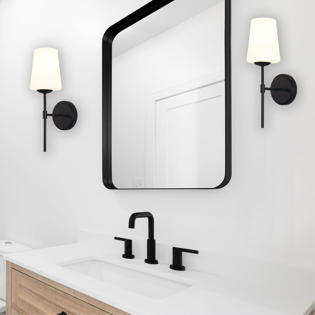 Kinbury Black Glass Wall Light – Elegant Wall Fixture