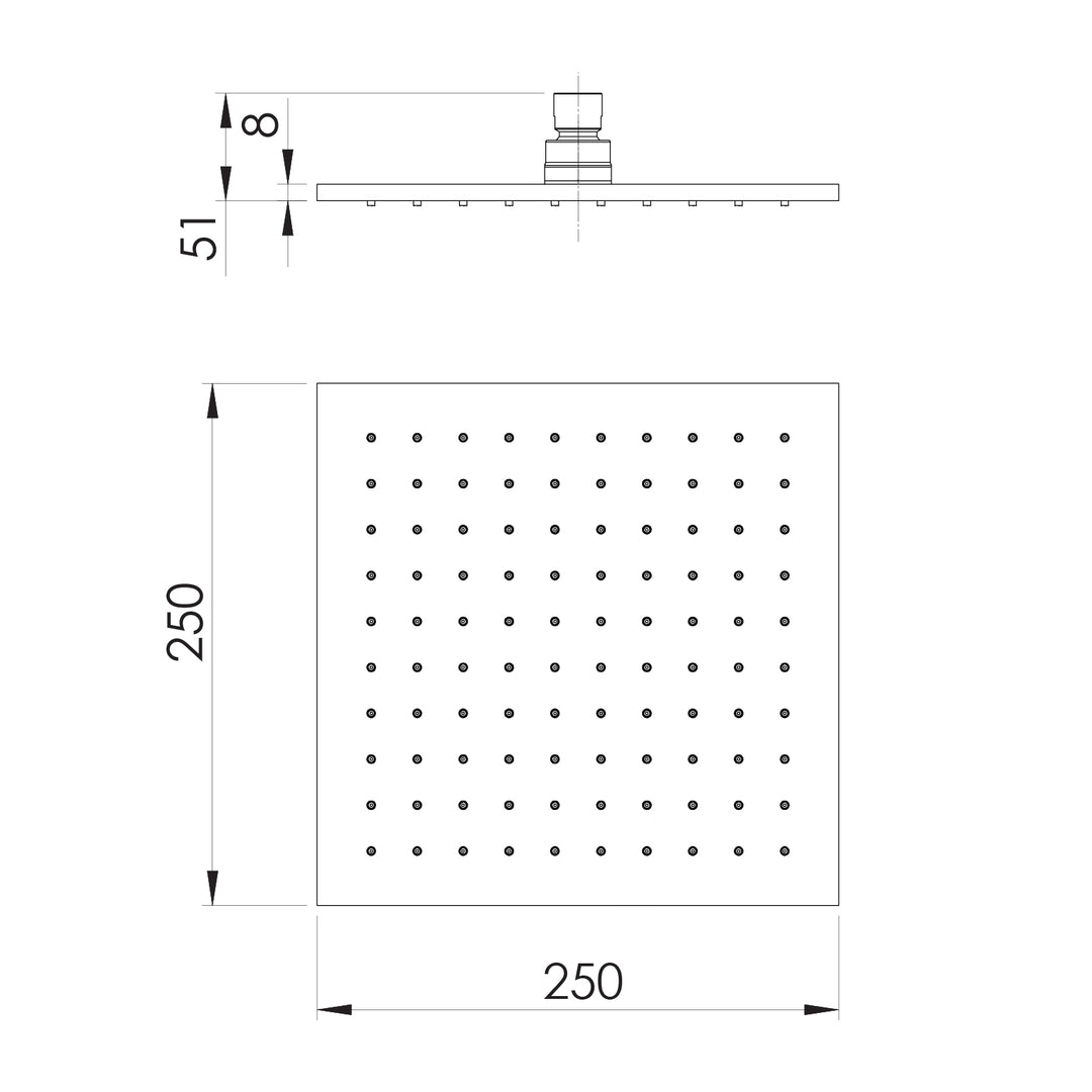 Lexi Shower Rose 250mm Square
