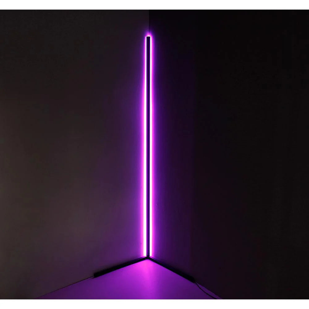 LED RGBW Corner Floor Lamp with Remote Warm White & Colours