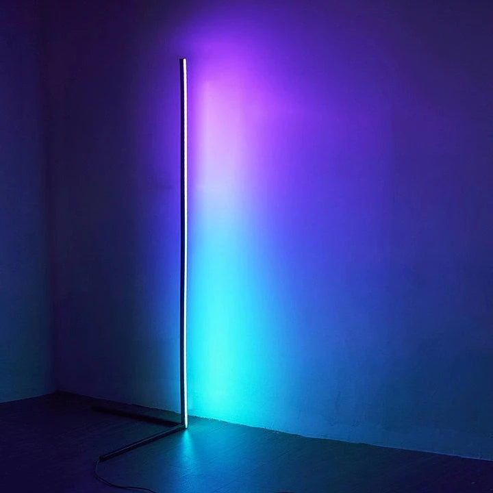 LED RGBW Corner Floor Lamp with Remote Warm White & Colours