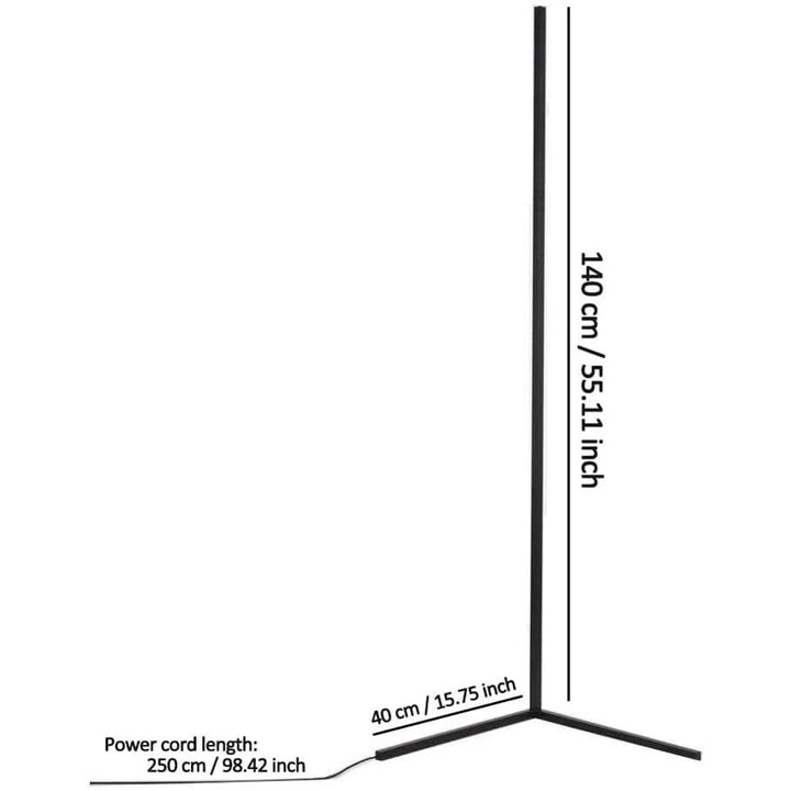 LED RGBW Corner Floor Lamp with Remote Warm White & Colours