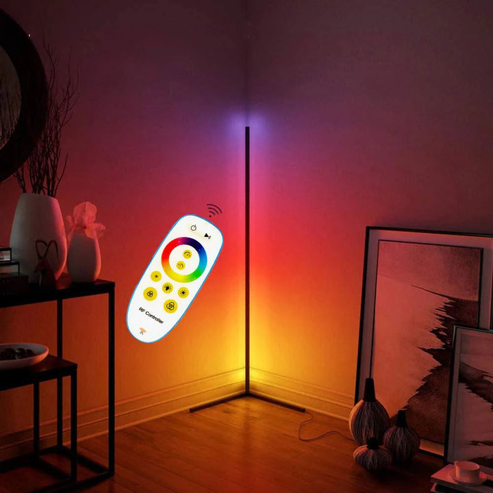 LED RGBW Corner Floor Lamp with Remote Warm White & Colours