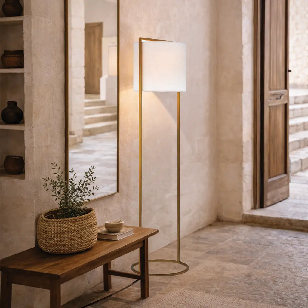 Loftus Floor Lamp in Antique Gold, Black or Rust