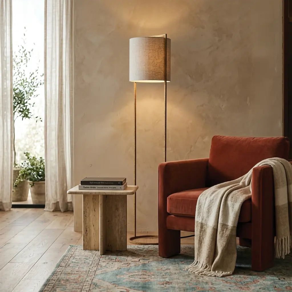 Loftus Floor Lamp in Antique Gold, Black or Rust