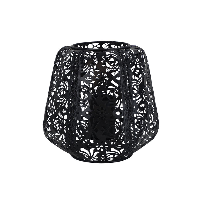 Lace Black Floral Laser Cut Metal Lamp – Elegant & Charming