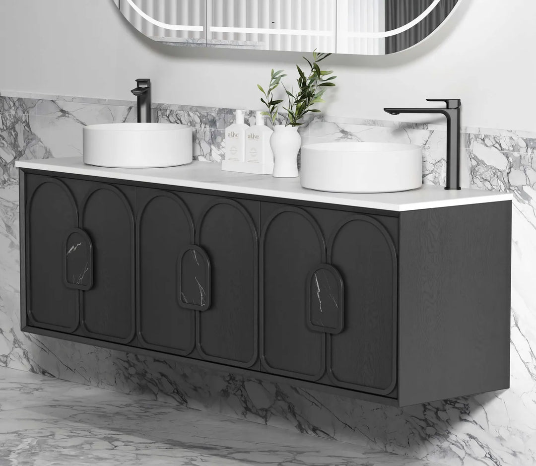Laguna Mark II 1800mm Black American Oak Wall Hung Vanity
