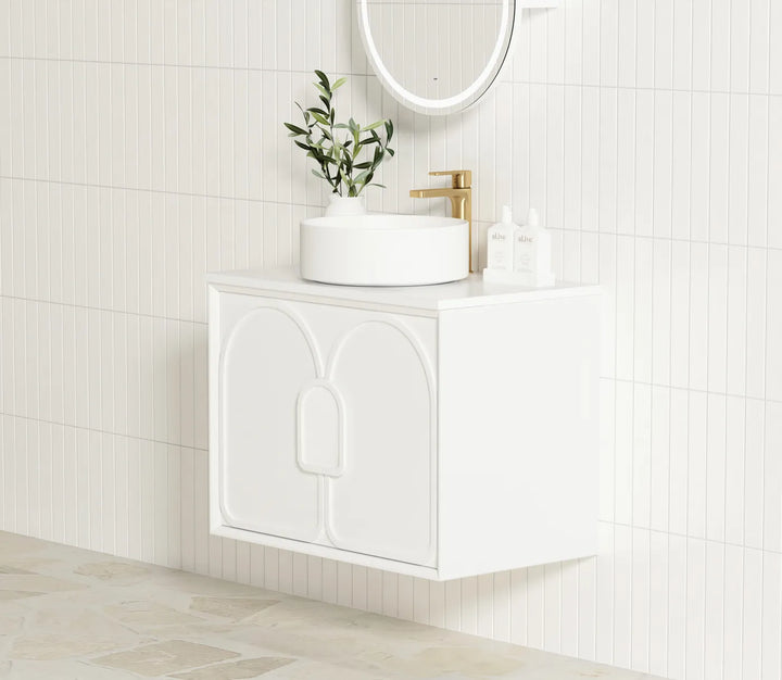 Laguna 600mm Satin White Wall Hung Vanity